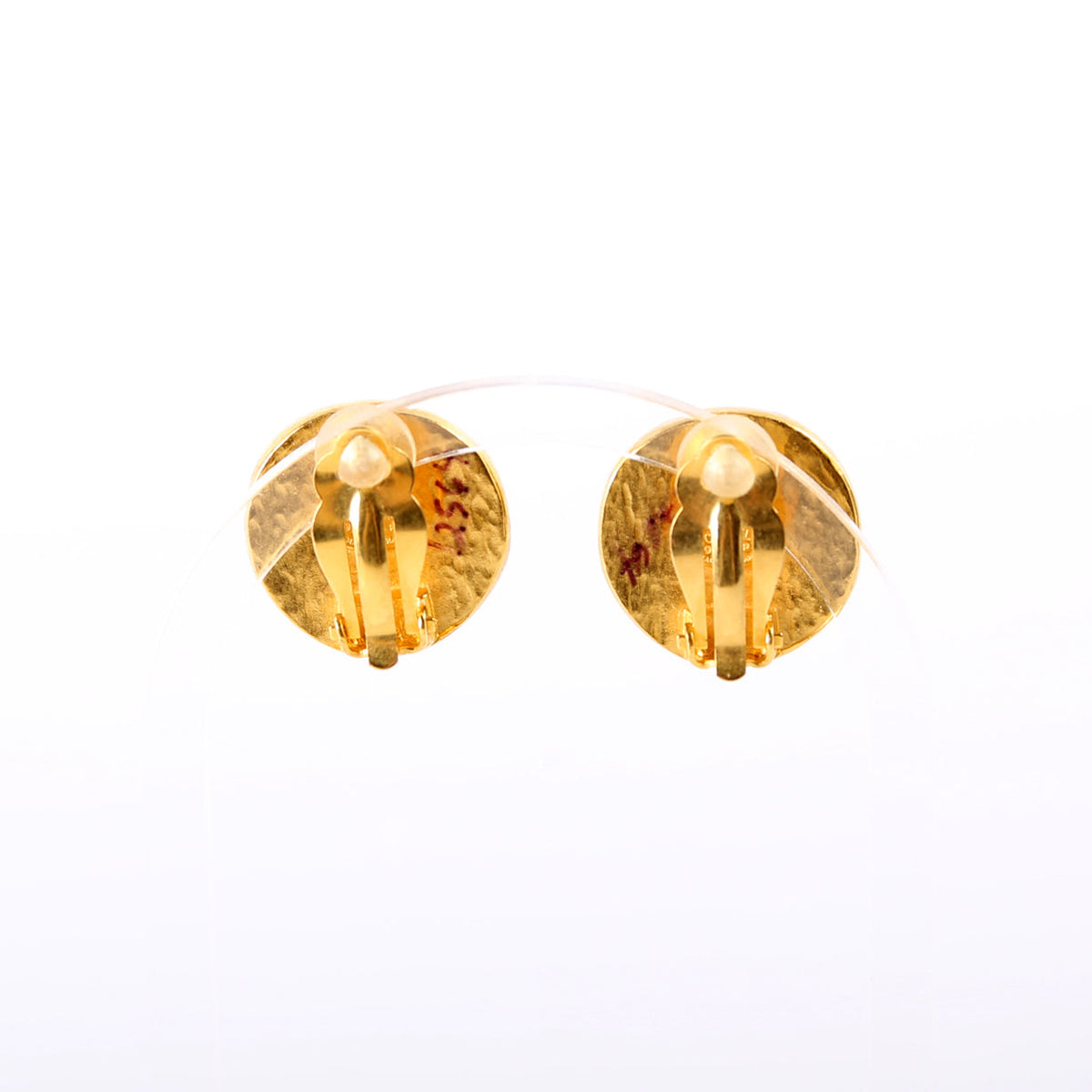Marble CC Logo Clip On Earrings