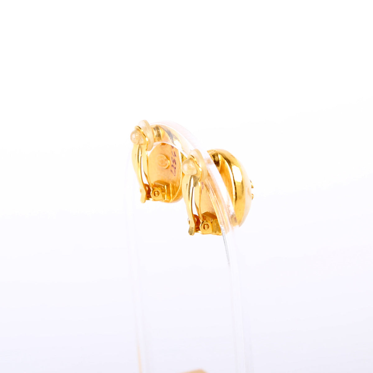 Marble CC Logo Clip On Earrings
