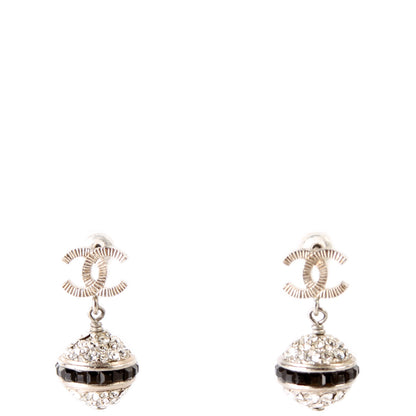 CC Rhinestone Sphere Drop Earrings
