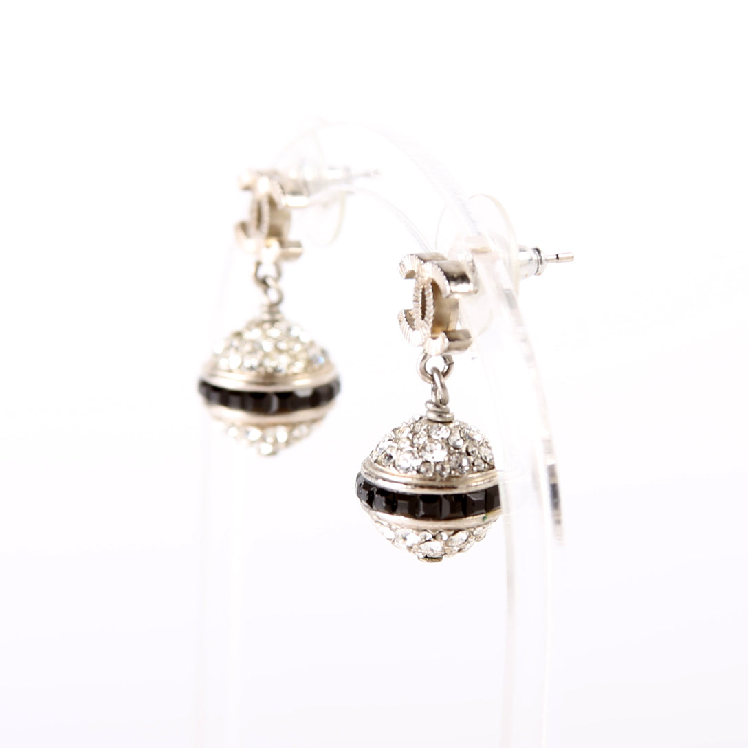 CC Rhinestone Sphere Drop Earrings