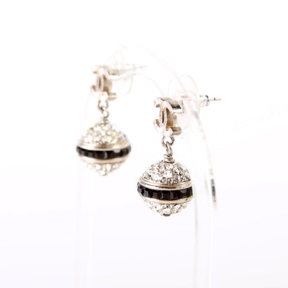 CC Rhinestone Sphere Drop Earrings