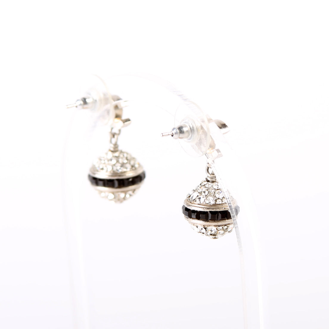 CC Rhinestone Sphere Drop Earrings