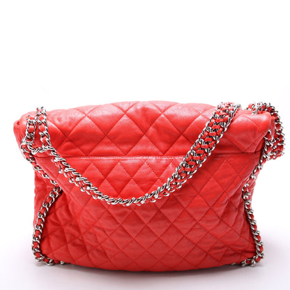 Chain Around Maxi Flap Bag Quilted Lambskin 15M