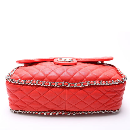Chain Around Maxi Flap Bag Quilted Lambskin 15M