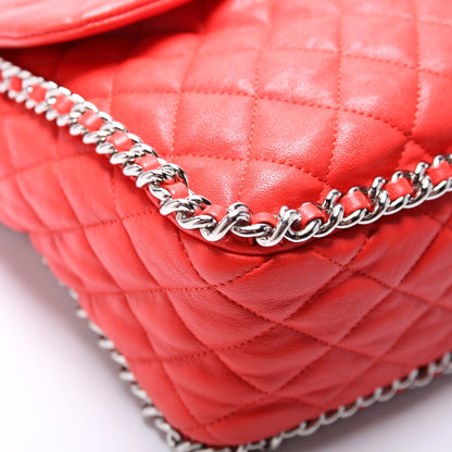 Chain Around Maxi Flap Bag Quilted Lambskin 15M