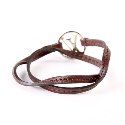 LV Circle Leather Double Wrap Bracelet