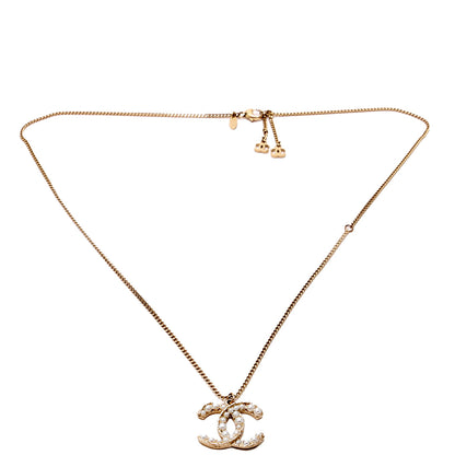 CC Faux Pearl Pendant Large Necklace