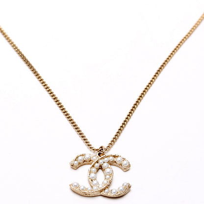 CC Faux Pearl Pendant Large Necklace