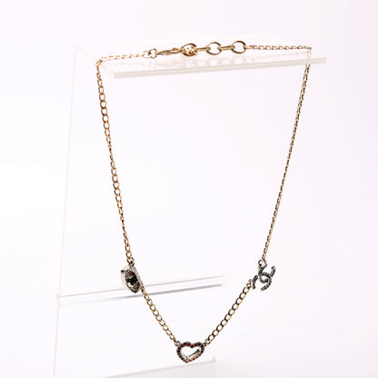 Crystal Eye Heart CC Necklace