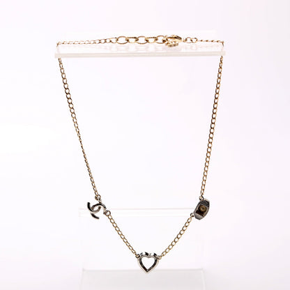 Crystal Eye Heart CC Necklace