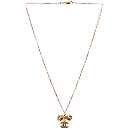 Crystal CC Bow Necklace