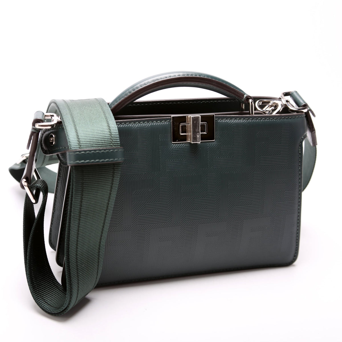 Fendi x Marc Jacobs FF Embossed Peekaboo Iseeu Crossbody 7VA582 Green