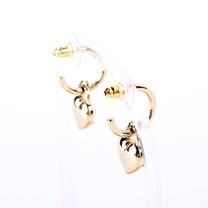 Turnlock CC Heart Hoop Drop Earrings
