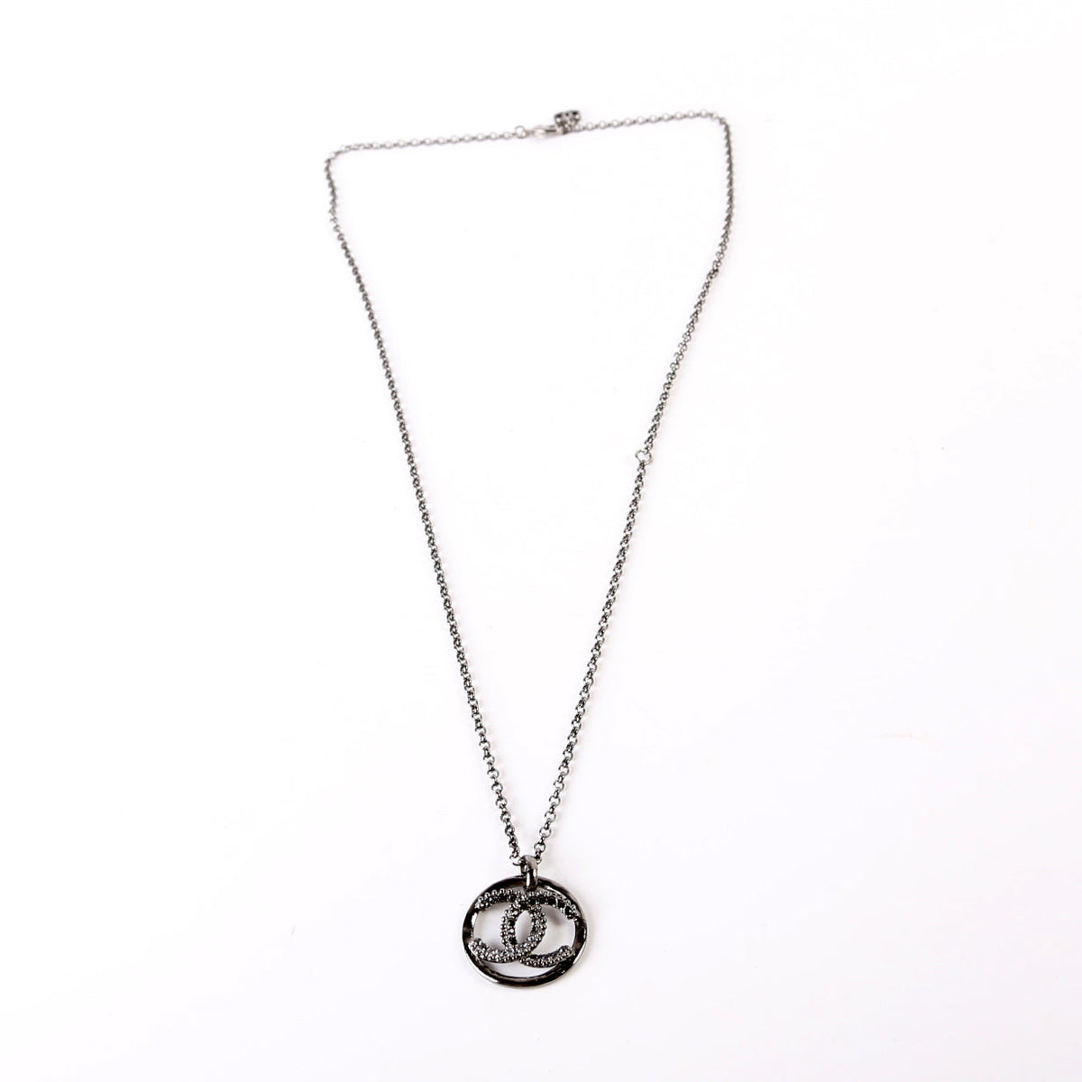 CC Crystal Ruthenium Long Necklace