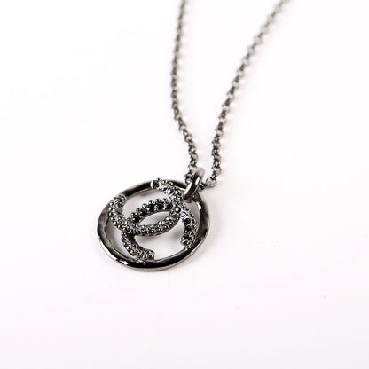 CC Crystal Ruthenium Long Necklace