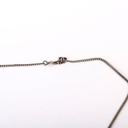 CC Enamel/Crystal Pendant Ruthenium Necklace