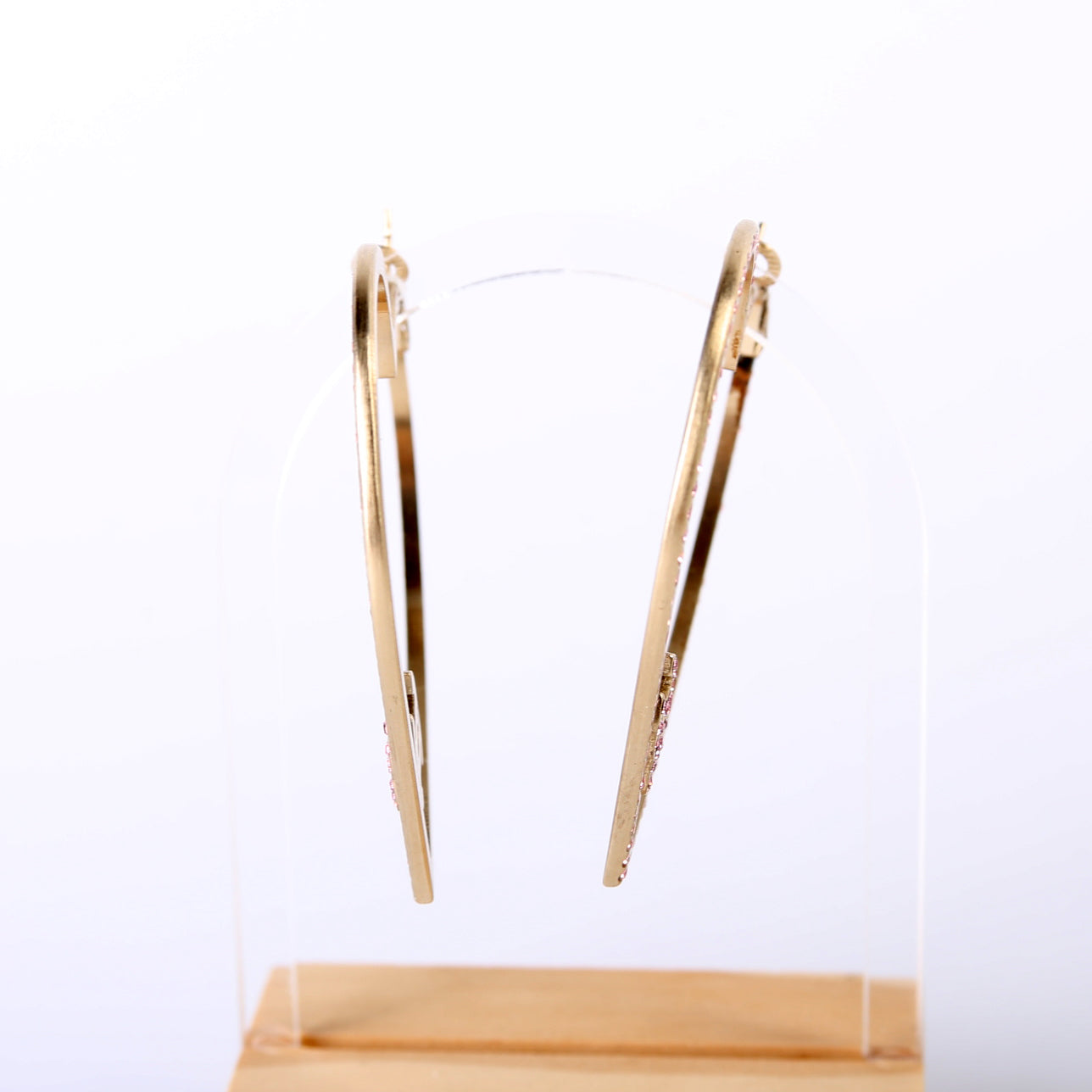 Crystal CC Heart Hoop Earrings