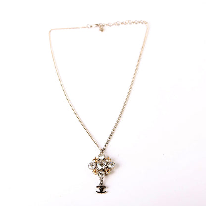 Rhinestone Cluster Drop CC Necklace