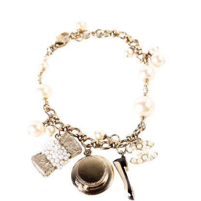 CC Faux Pearl Charms Bracelet