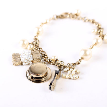 CC Faux Pearl Charms Bracelet