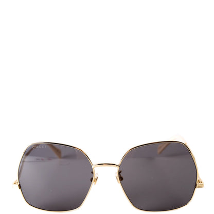 GG0972S Metal Frame Sunglasses White/Gold