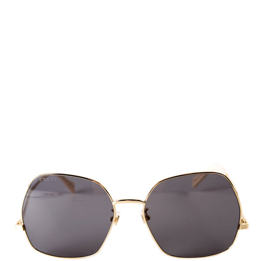 GG0972S Metal Frame Sunglasses White/Gold