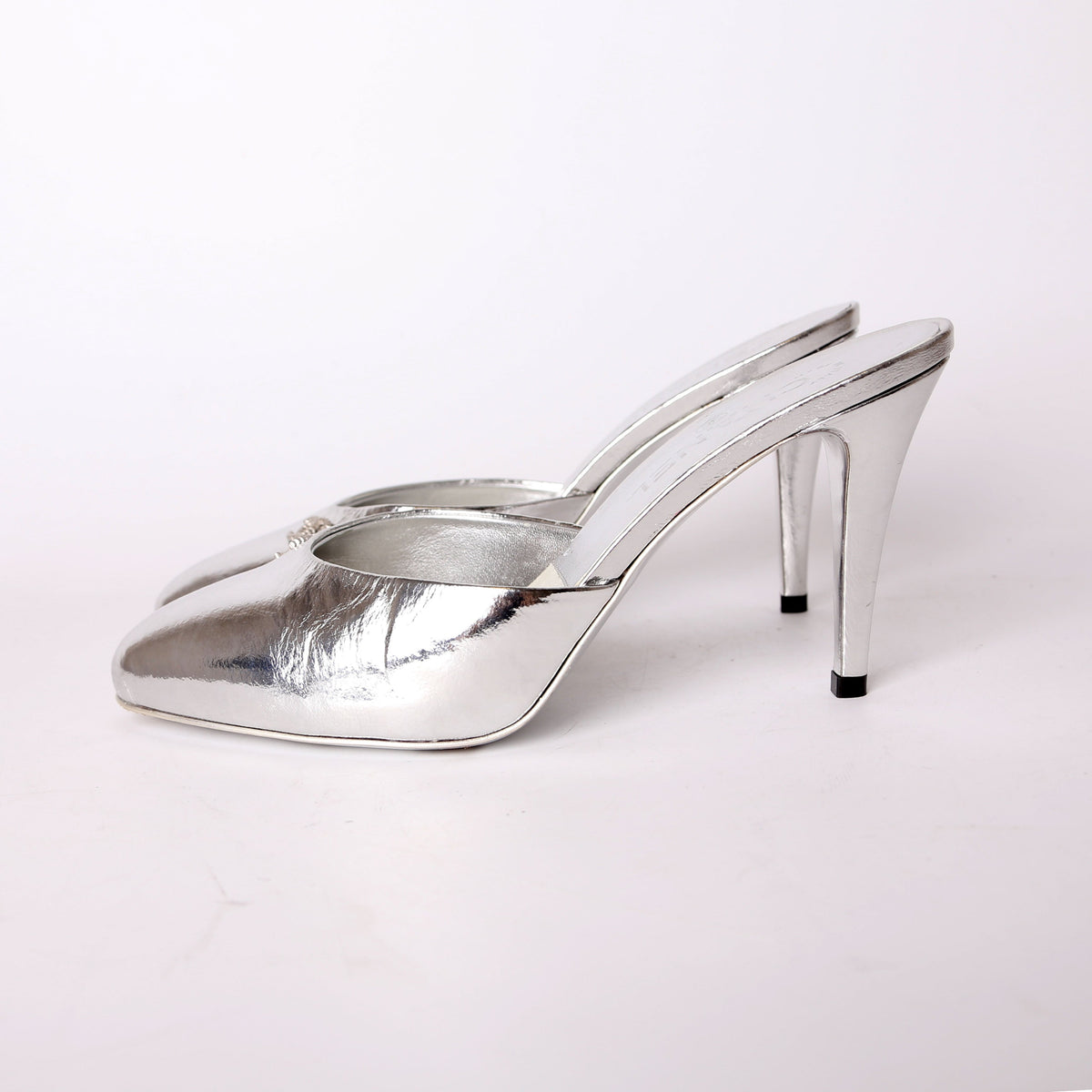 Metallic Goatskin CC Mules Size 38