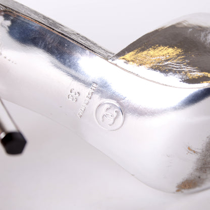 Metallic Goatskin CC Mules Size 38