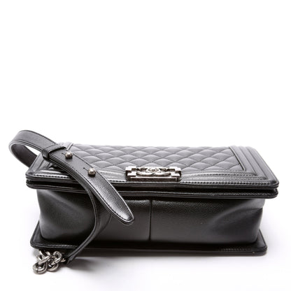 Boy Flap Medium Old Caviar RFID Black