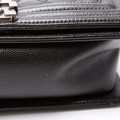 Boy Flap Medium Old Caviar RFID Black