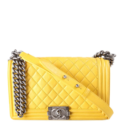 Boy Flap Medium Old Lambskin 15-20M Yellow