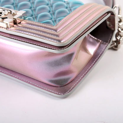Boy Flap Small Iridescent Patent 25M Purple/Blue