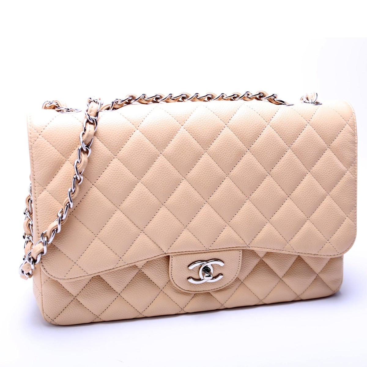 Classic Flap Jumbo Caviar 10-13M Nude