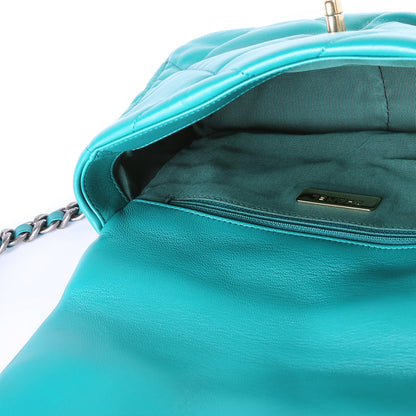 Quilted Goatskin 19 Medium Flap 28M Teal