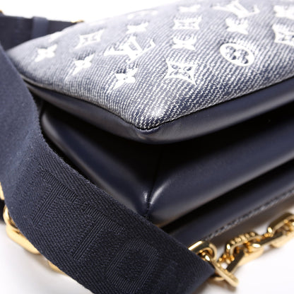 Coussin PM NM Denim Printed Lambskin