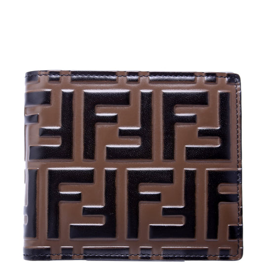 7M0169 FF Embossed Bifold Wallet Brown/Black