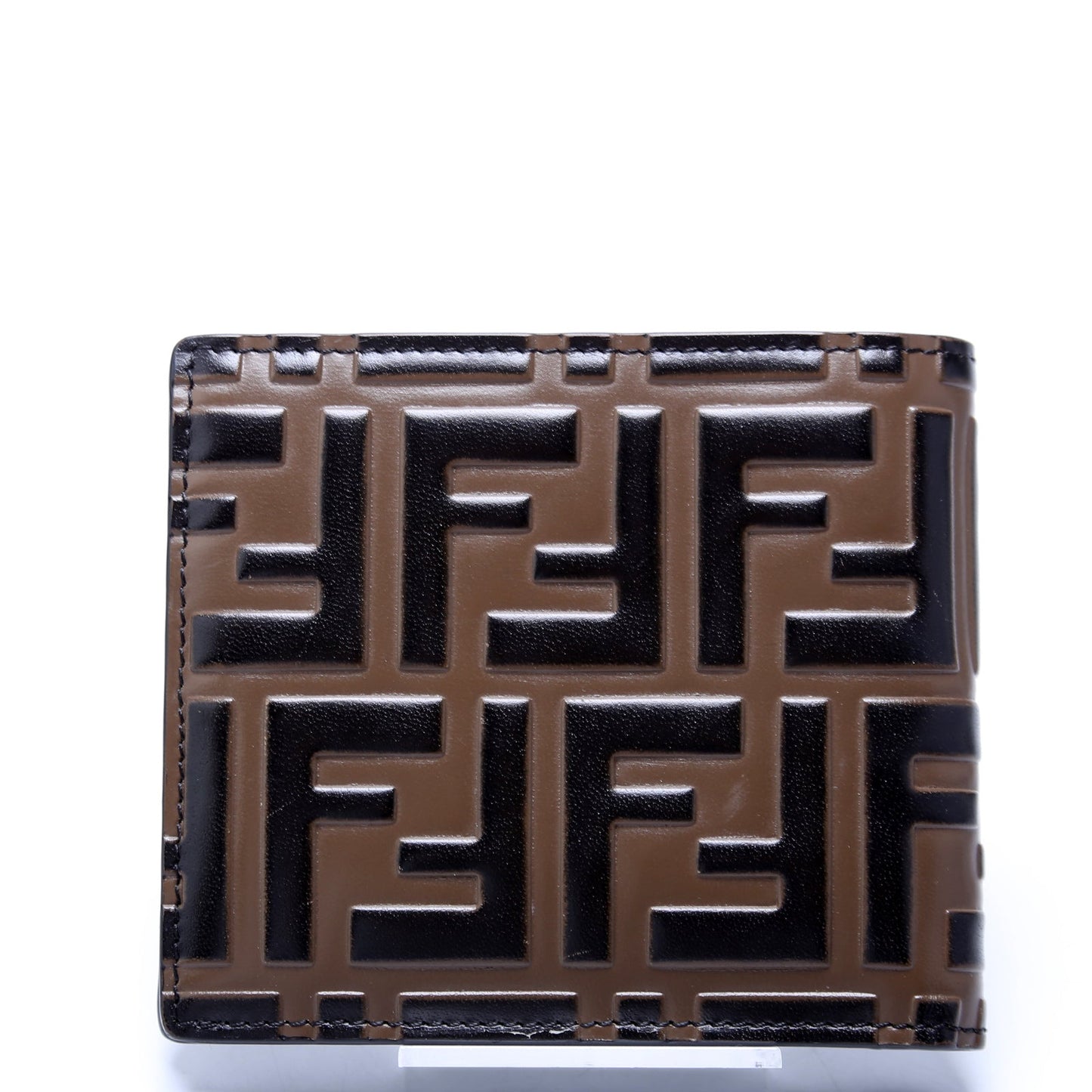 7M0169 FF Embossed Bifold Wallet Brown/Black