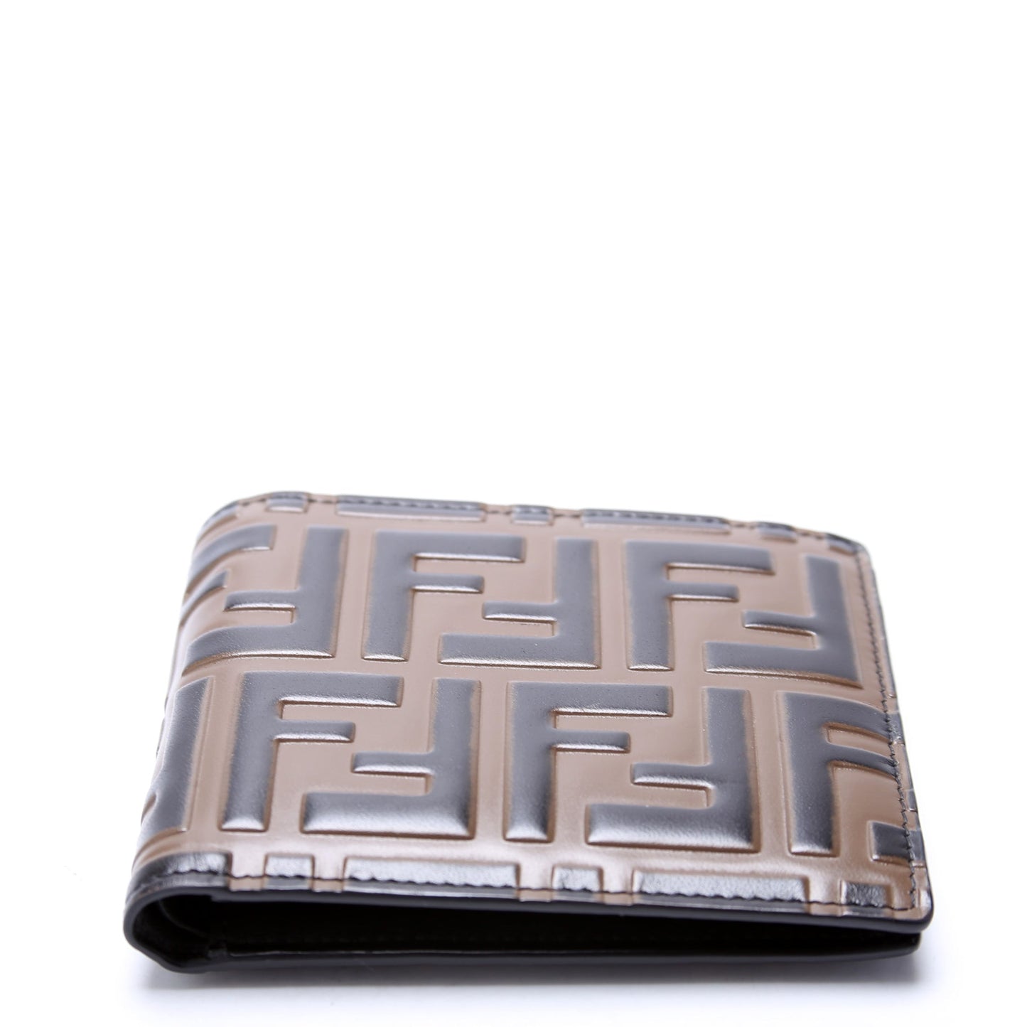 7M0169 FF Embossed Bifold Wallet Brown/Black