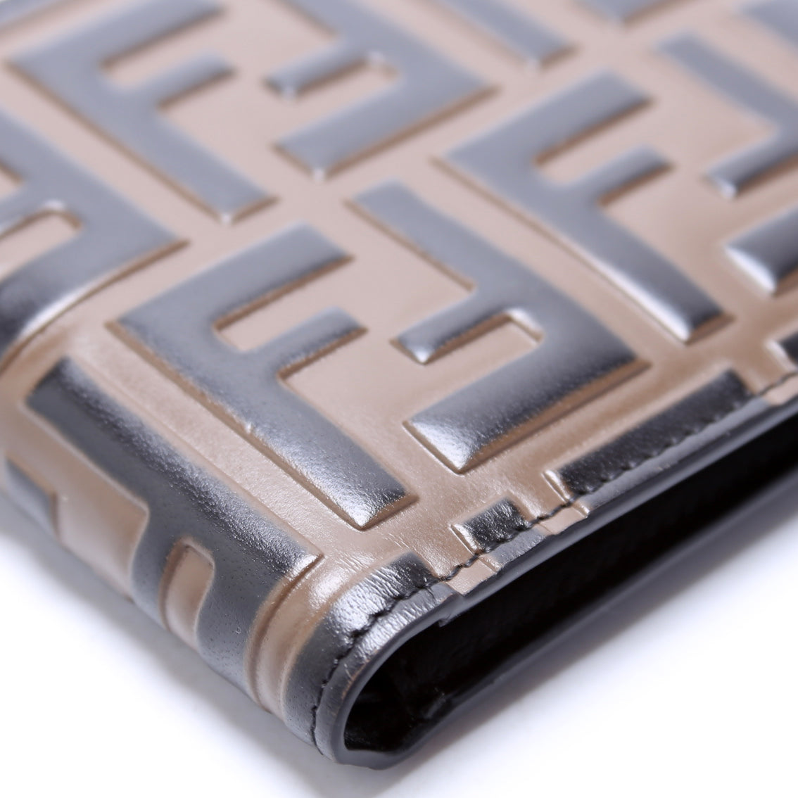 7M0169 FF Embossed Bifold Wallet Brown/Black