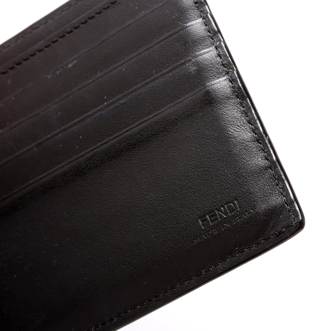 7M0169 FF Embossed Bifold Wallet Brown/Black