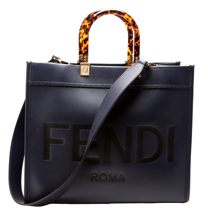 Sunshine Shopper Medium Leather Navy