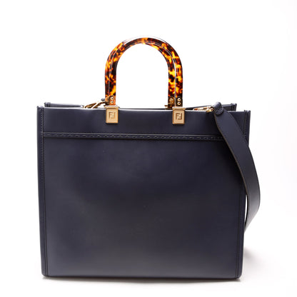 Sunshine Shopper Medium Leather Navy