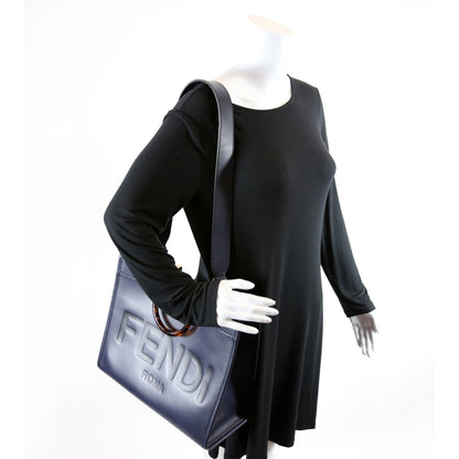 Sunshine Shopper Medium Leather Navy