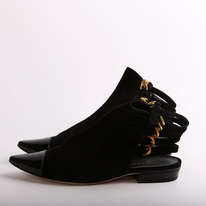 Multi-Strap Suede Captoe Ankle Boots Size 35.5