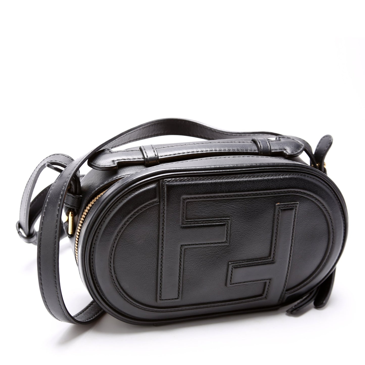 Vitello Grace Leather O'Lock Mini Camera Case Black