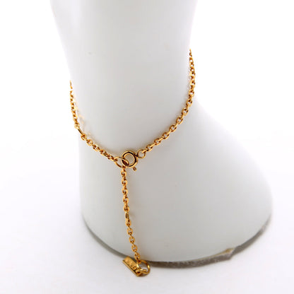Logo Chain With Ring Bracelet Gold