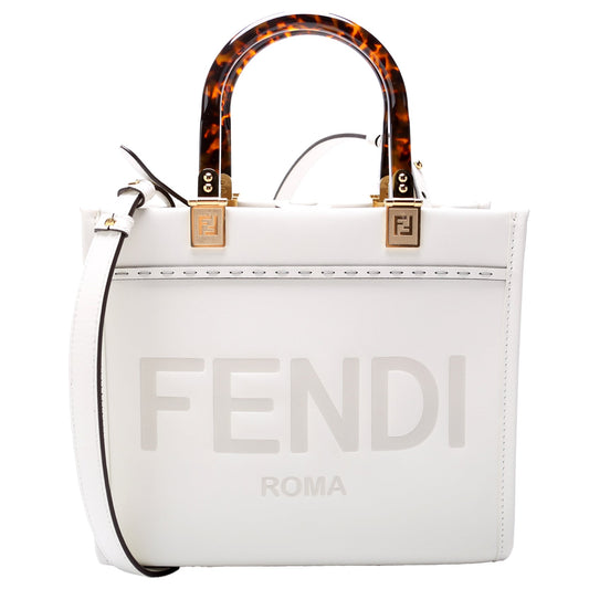 8BH394 Sunshine Shopper Small Leather White