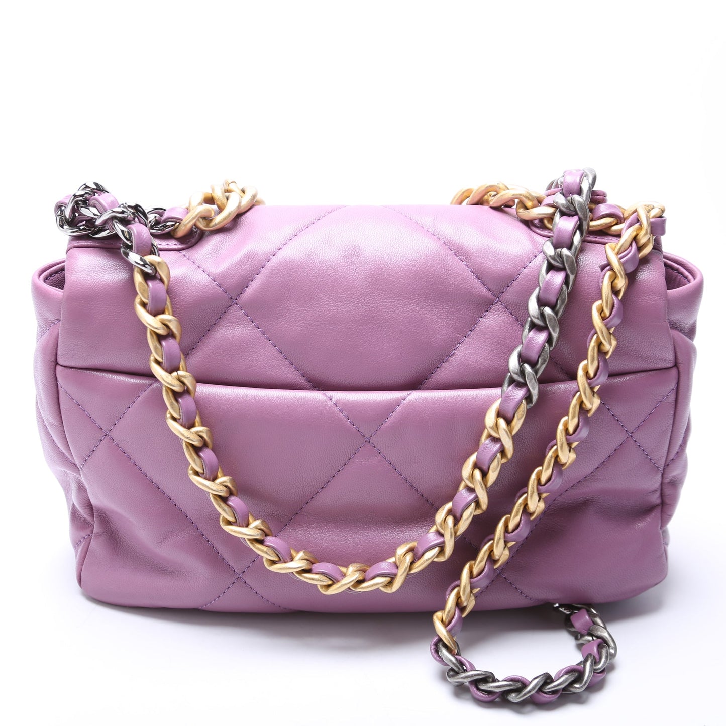 Quilted Goatskin 19 Medium Flap 30M Purple