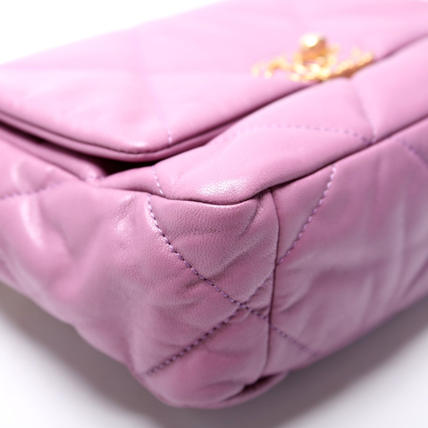Quilted Goatskin 19 Medium Flap 30M Purple