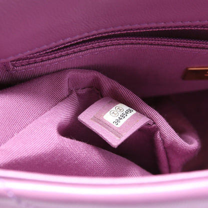 Quilted Goatskin 19 Medium Flap 30M Purple